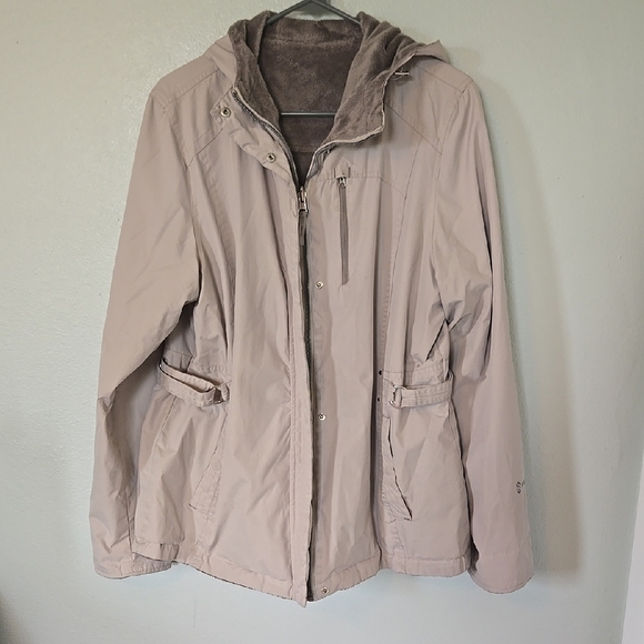 Free Country Tan Reversible Coat Size Large - Picture 1 of 9